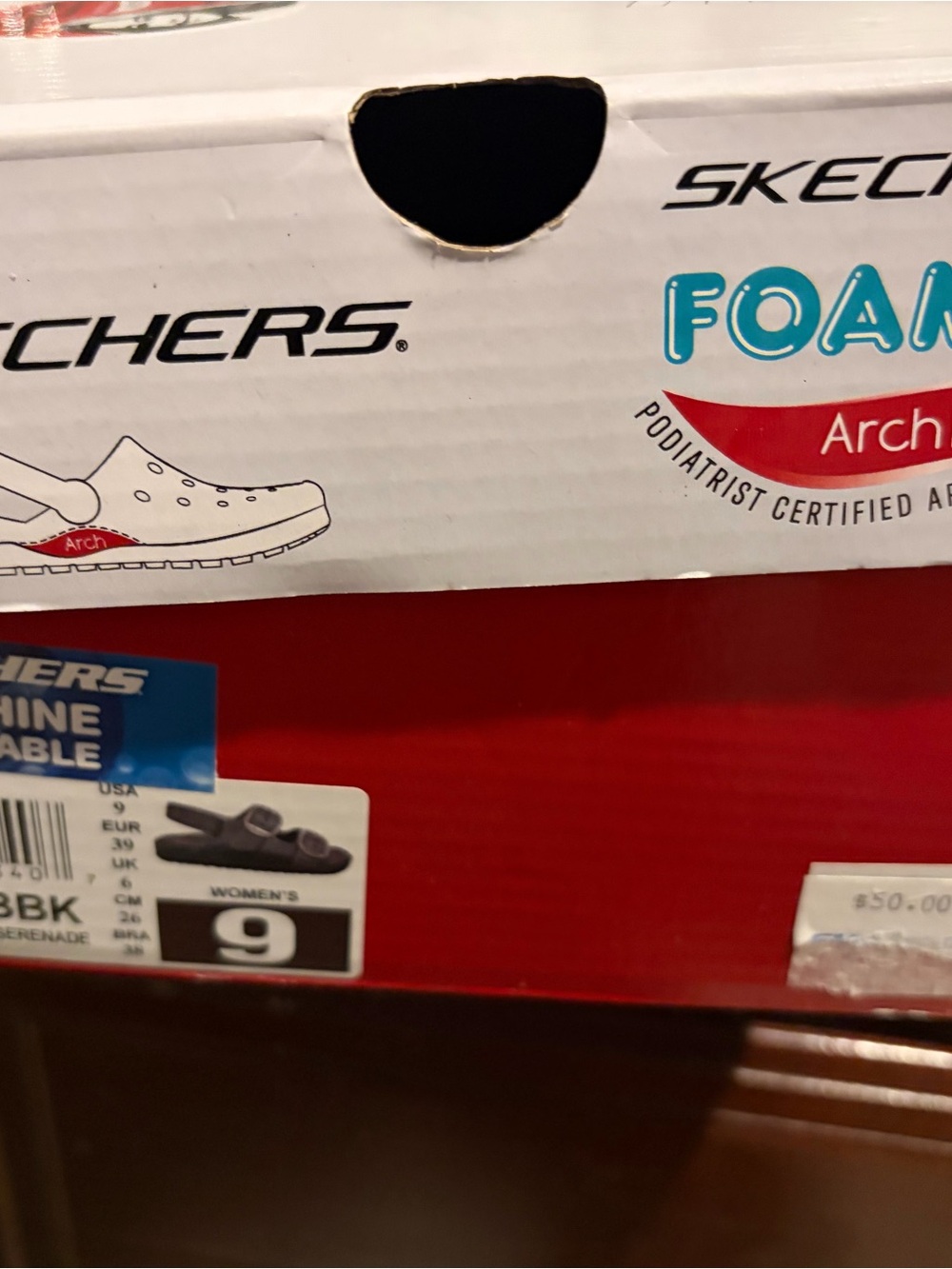 Women’s Skechers Brand New w/Tags Black Double-Buckle Comfort Sandals Size 9 - Picture 7 of 7